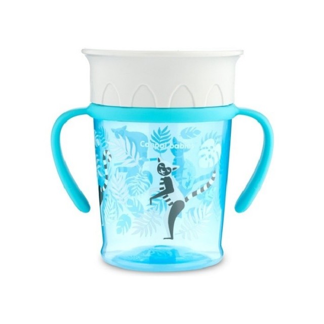CANPOL BABY NON SPIL CUP WITH HANDLES TOYS 250ML - BLUE